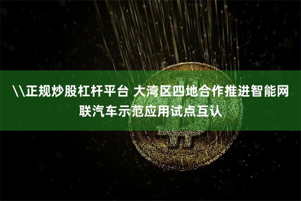 \正规炒股杠杆平台 大湾区四地合作推进智能网联汽车示范应用试