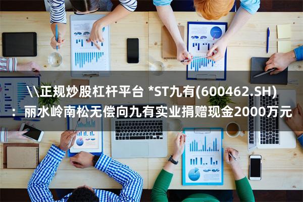 \正规炒股杠杆平台 *ST九有(600462.SH):丽水岭