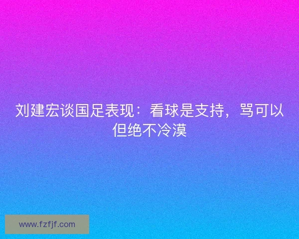 刘建宏谈国足表现：看球是支持，骂可以但绝不冷漠