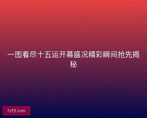 一图看尽十五运开幕盛况精彩瞬间抢先揭秘